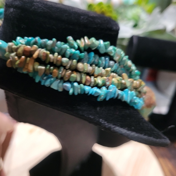 5 Strand Turquoise Nugget and Bead Necklace - Picture 5 of 6